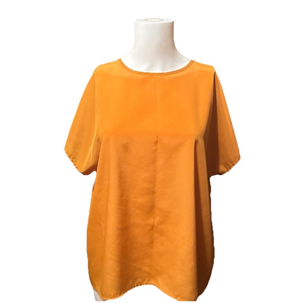 Christie & Jill Brown Cap‎ SleeveBlouse 100% Polyester Size XL